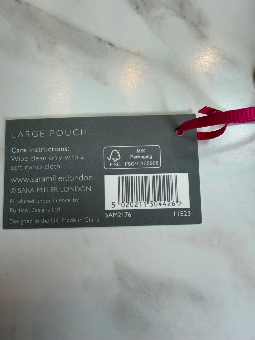 NWT Sara Miller Ostrich & Palms pink & gold large zipper pouch- preppy beach
